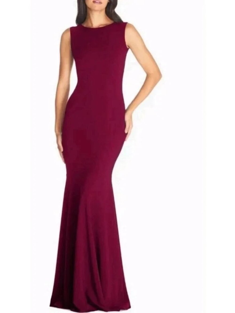 Dress The Population Dark Magenta Leighton Mermaid Gown